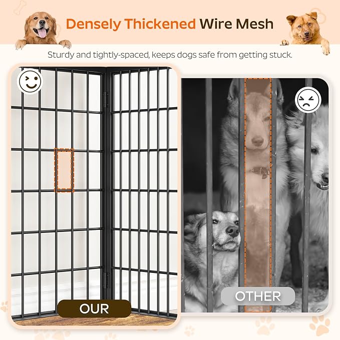 YATINEY Foldable Dog Crate Furniture, 47.2" Dog Crate