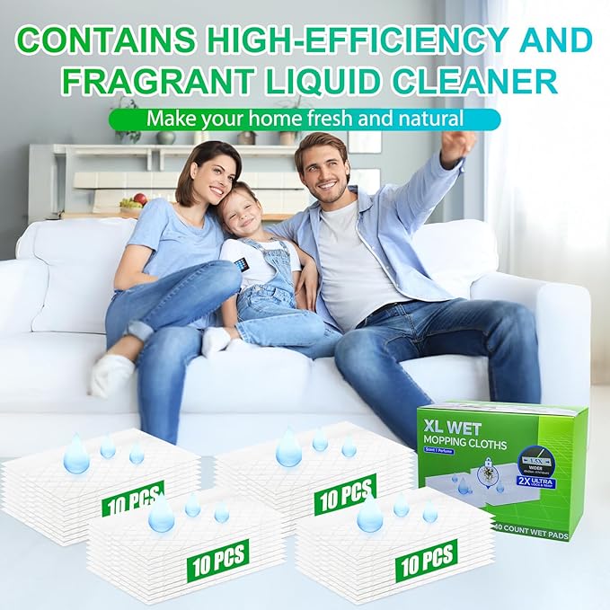 40 Count XL Wet Mopping Cloths for Swiffer Sweeper XL Mop