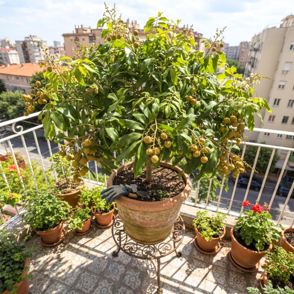 Longan Tree Live Plant, Longan Plant Live, Well Rooted in 4 Inches Pot, 6 to 8 Inches Tall, Sweet Fruit for Indoor Outdoor Growing