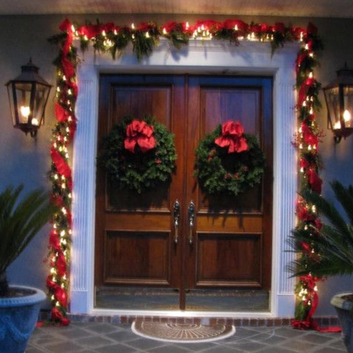 prelit 6 feet Christmas Garland with 30 LED Lights,Buffalo Plaid Christmas Decoration,Holiday Mantel Garland,red and Black Xmas Porch Decor,Fireplace Decor,Lighted Farmhouse Garland with Timer