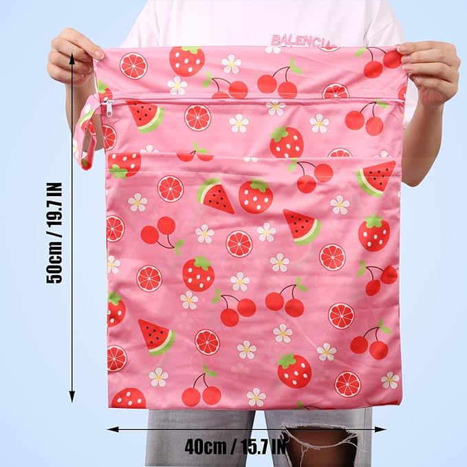 2pcs Travel Waterproof Laundry Bag, Cloth Diaper Wet Dry Bags