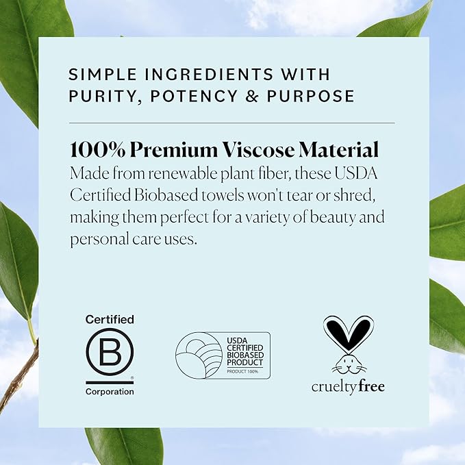 Sky Organics - Gentle Clean Face Towels - 100 XL Single-Use Face Wipes - Ultra
