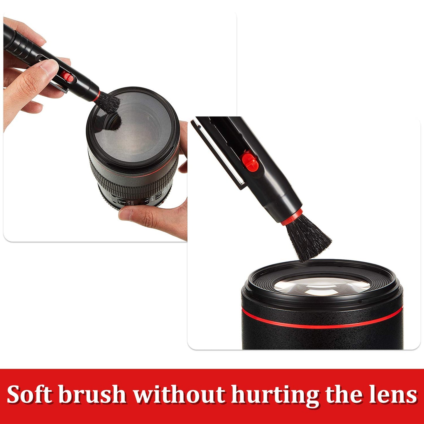 3 Pieces Multifunction Lens Cleaning Pen Brush Lens Brush for Optics Screen Cleaning Pen for Camera SLR Telescope Magnifying Glass Binoculars Spotting Scopes Rangefinders Monoculars