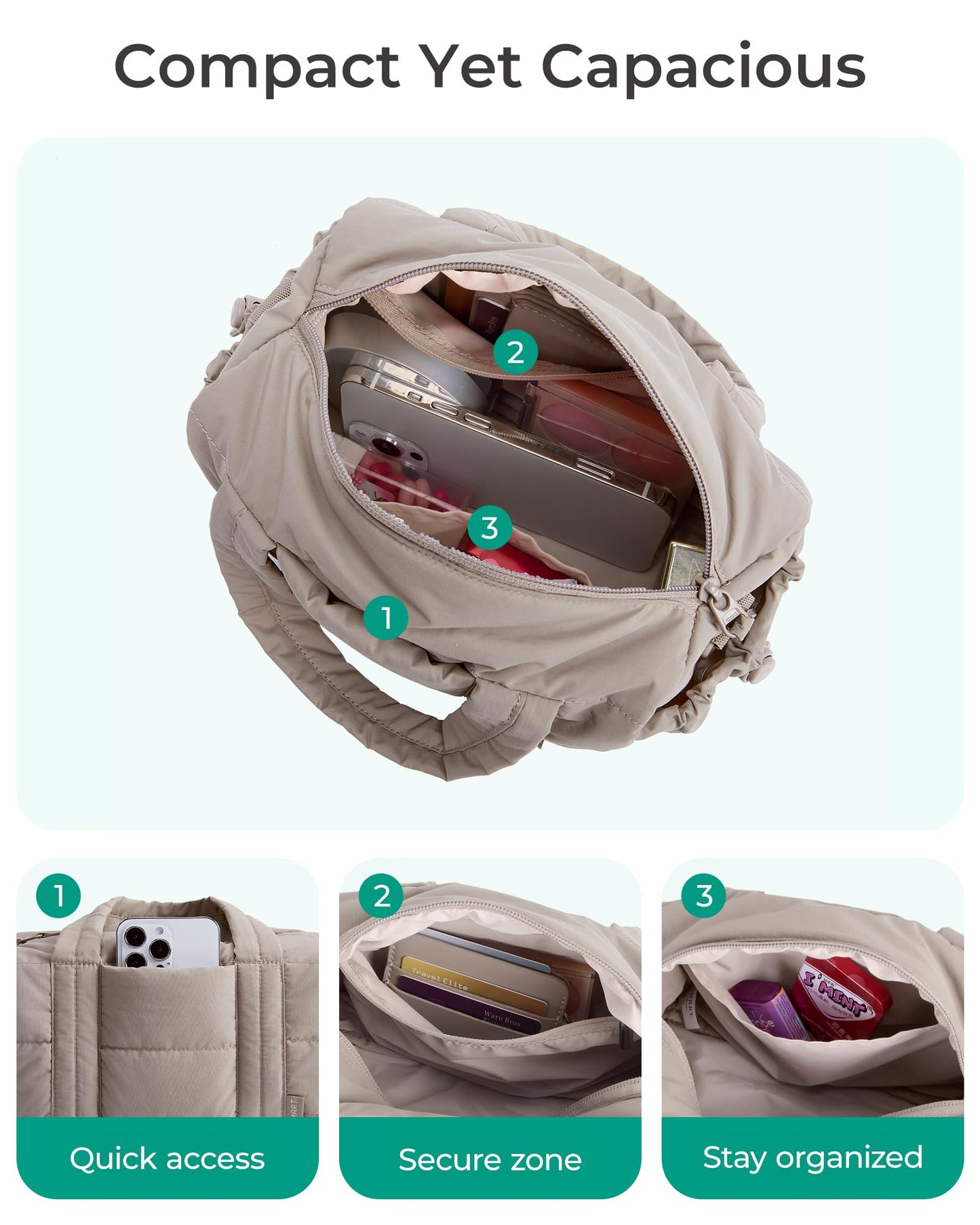 BAGSMART Reiki Gym Bag for Women, Mini/Medium Crossbody Bags for Women, 5L Dance Bag with Detachable Strap, 15L Yoga Mate Bag with Wet & Dry Pocket