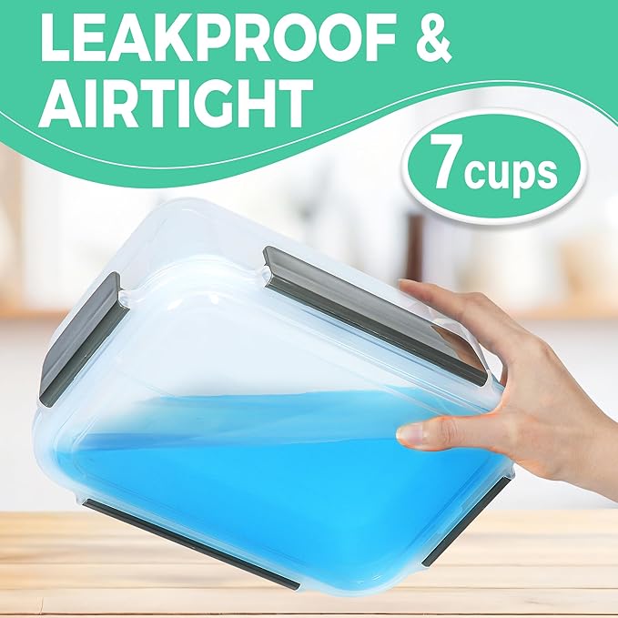 YORY 7 cup Plastic Food Storage Containers