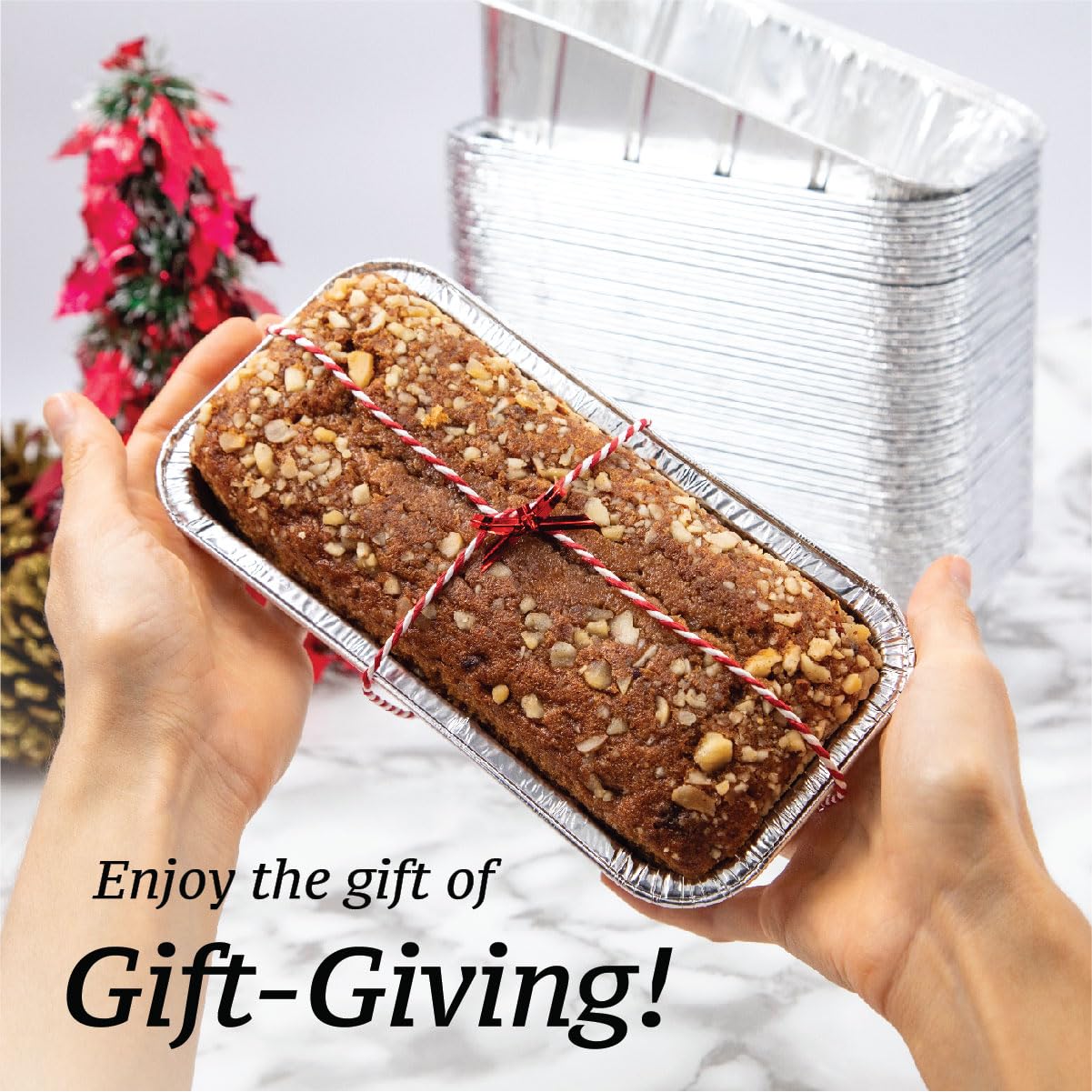 Spare Essentials (65 Pack) 2Lb Foil Bread Pans for Baking, Disposable Bread Pans - Perfect for Baking Banana Bread, Cakes & Meatloaf - 2 Pound Aluminum Pans for Food Serving - 8.5" X 4.5" X 2.5"