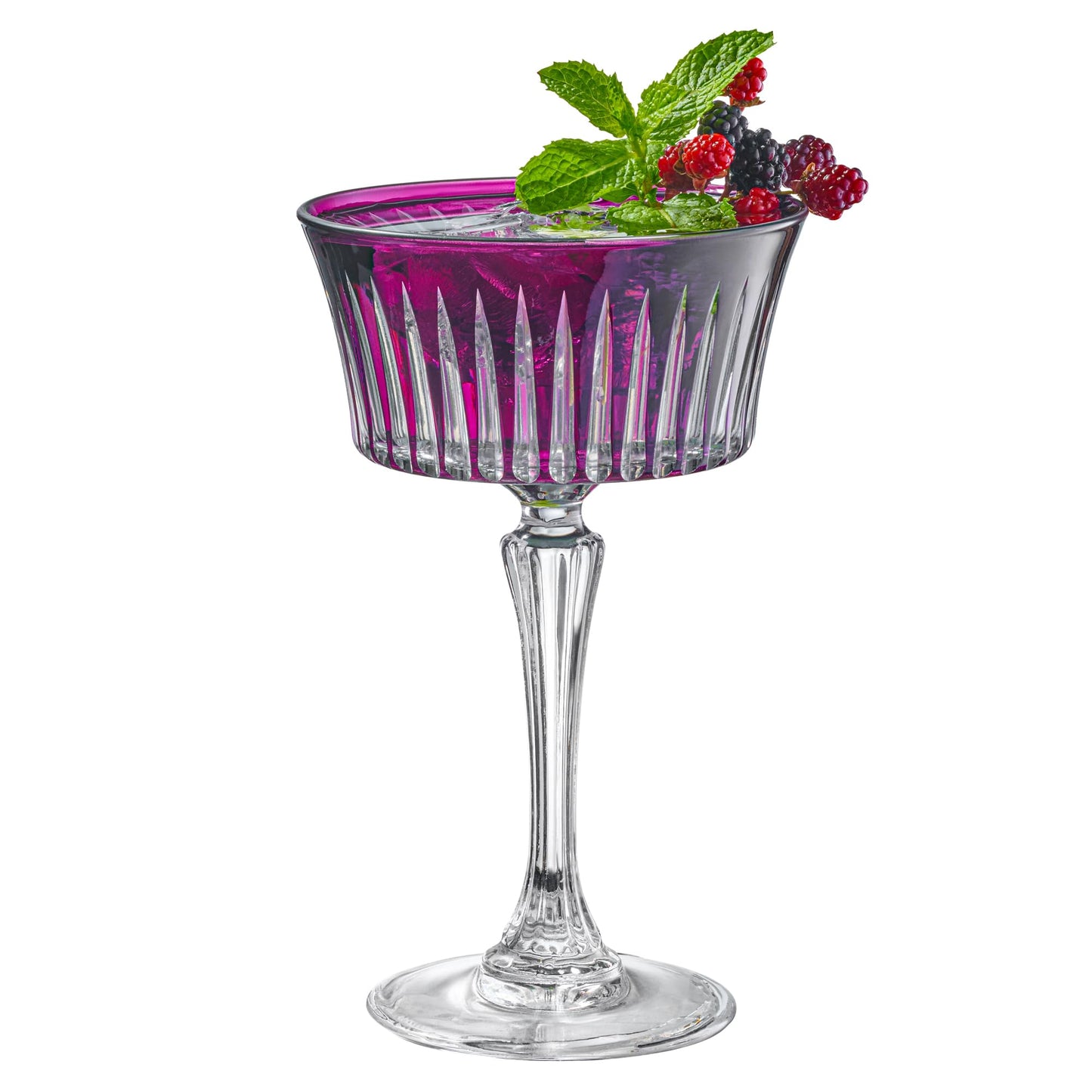 Barski Colored Champagne Coupe Glasses - Amethyst Cocktail Coupe Glass, Stemmed Martini Glassware, Can be used for Dessert, Ice Cream - Amethyst - Set of 6 - Gift Ready - 8.7 oz., Made in Europe