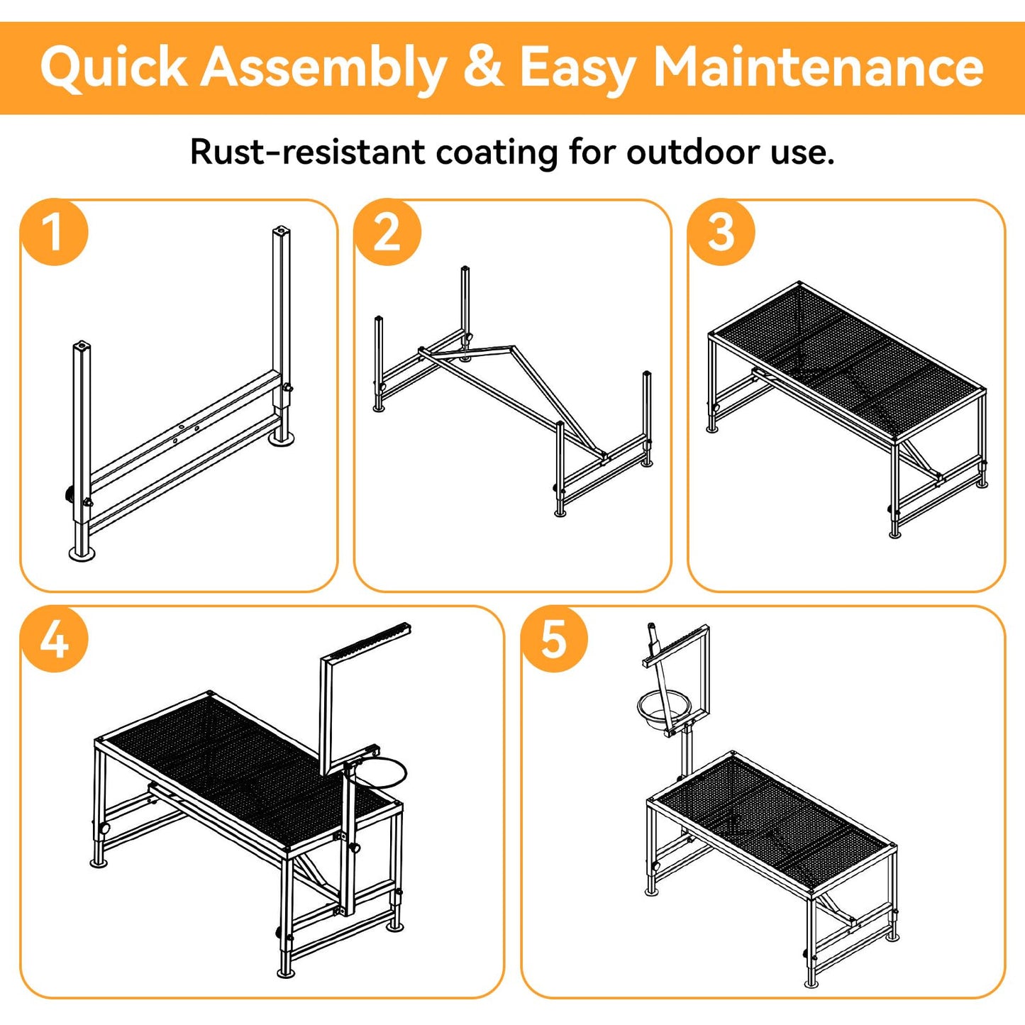 FULUPET Goat Milking Stand with Feed Bin, 600 LBS Heavy Duty Sheep Trimming Stand, Adjustable Headpiece Livestock Stanchion, Stable Metal Hoof Trimming Platform for Grooming & Shearing, Farm Equipment