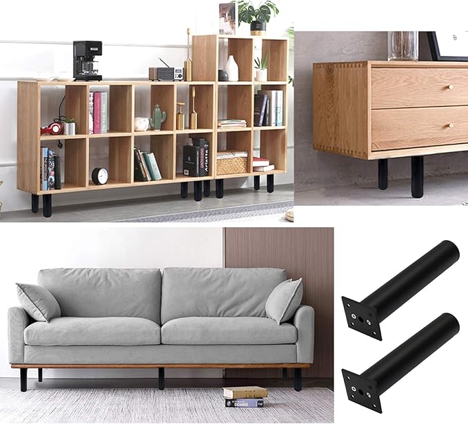 4 Pack Adjustable Furniture Legs Round 1.5" Dia Thickened Aluminum Alloy Sofa