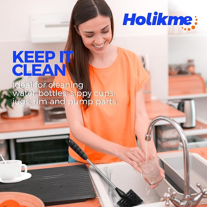 Holikme Bottle Brush Cleaner Set, 3 Straw Cleaner Brush, Bottle Cleaning Brush