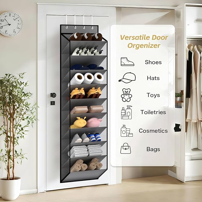 KEEPJOY 10 Tiers Mesh Over Door Shoe Organizer Storage, Hanging Shoe Holder
