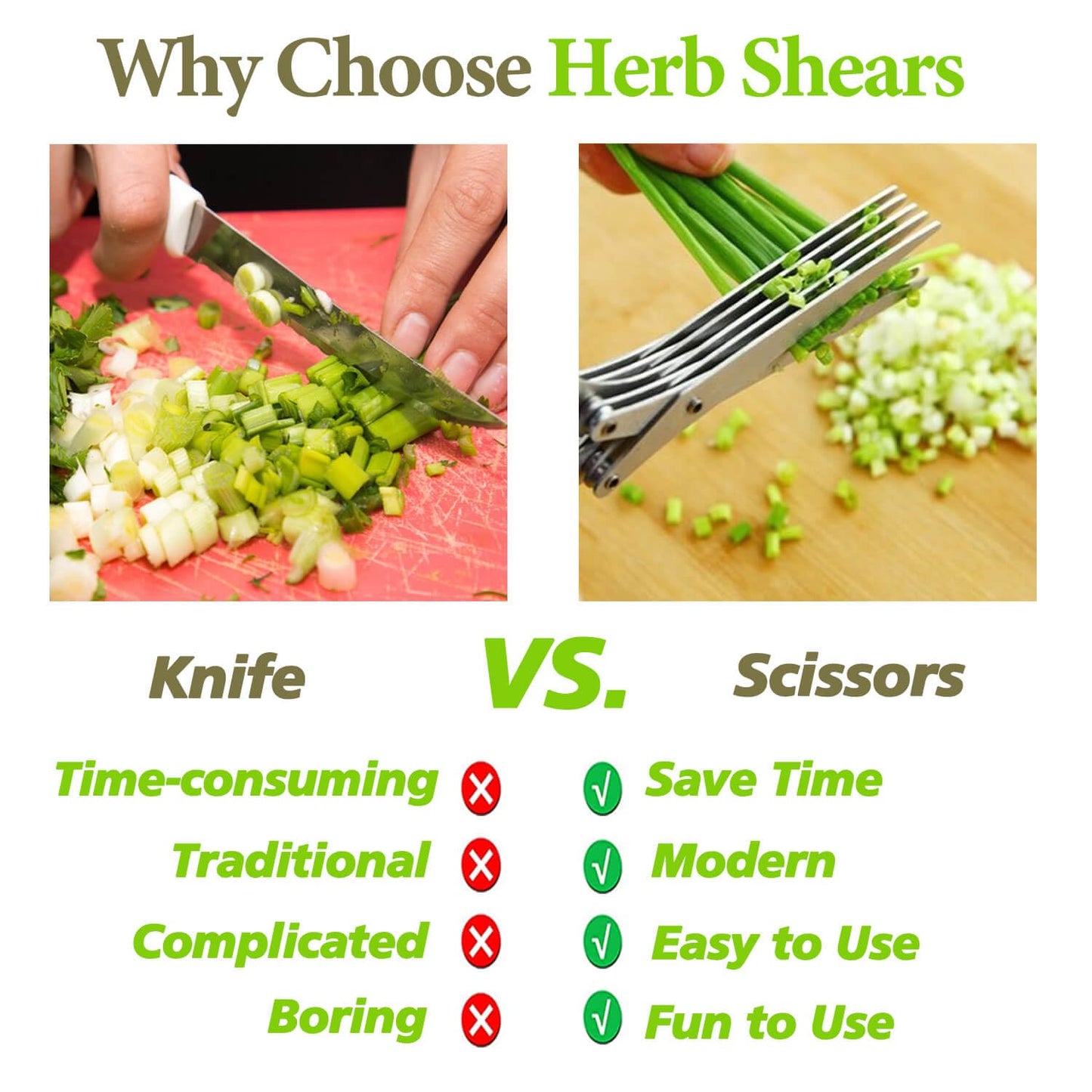 2025 Upgraded Herb Scissors, Effortless Herb Shears Cutter Tool with Sharp Stainless Steel Blades for Fresh Herbs, Must-Have Kitchen & Cooking Gadget, Black