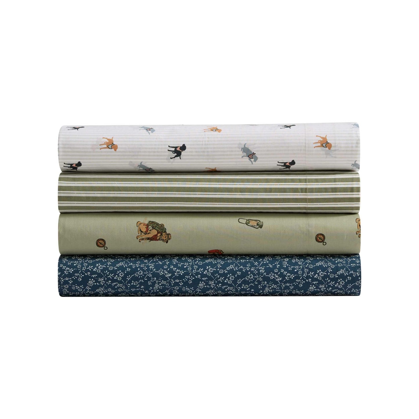 Eddie Bauer - Twin Size Sheet Set, Cotton Percale Bedding with Deep Pocket Fitted Sheet, Bed Sheets with Matching Pillowcase, Petit Floral Blue