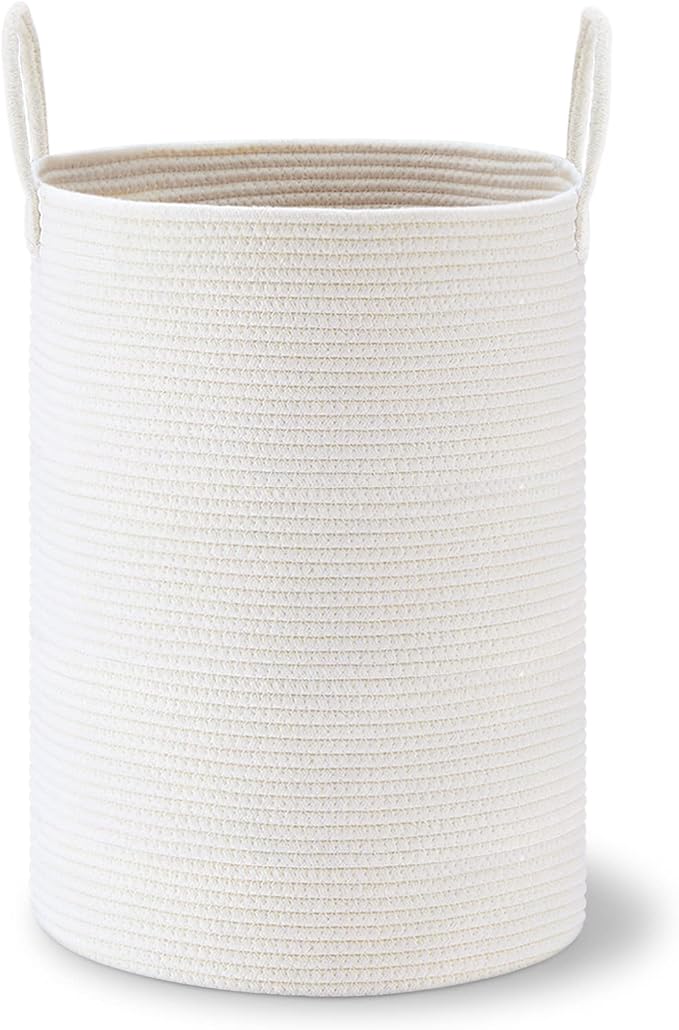 VIPOSCO Large Laundry Hamper, Tall Woven Rope Storage Basket