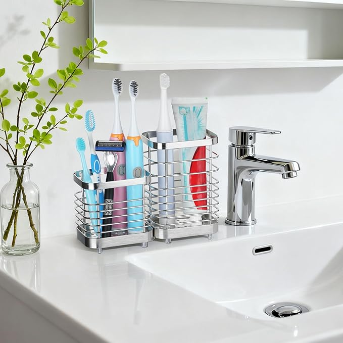 MYITYARD Toothbrush Holder for Bathroom, Stainless Steel Ventilated Electric