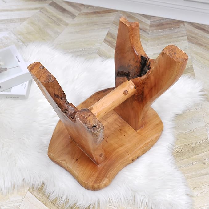 Natural Shape Solid Wood Tree Stump Stool 15"x12"x15" Cedar Root End Table