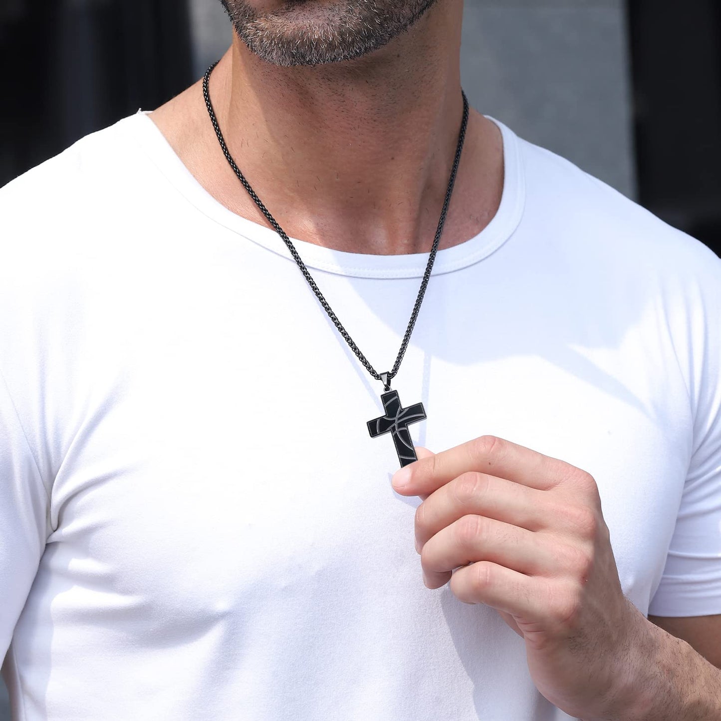 GLITTO Basketball Cross Necklace for Boys Men Christian Religious Chain Baptism First Communion Confirmation Jewelry Graduation Gifts Teenage Teen Kids Age Accessories Stuff