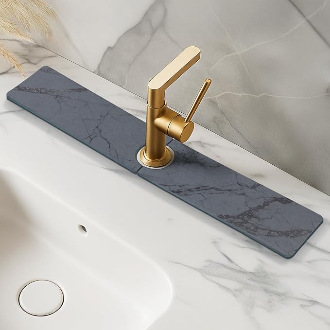 Faucet Splash Guard for Kitchen Sink – Super Absorbent Diatomite Stone Mat