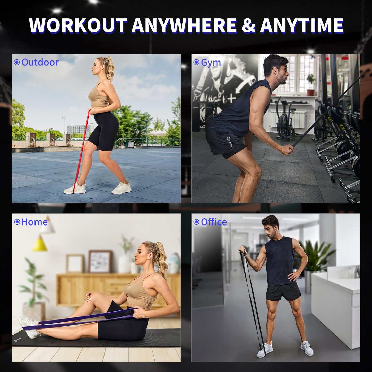 Pull Up Assistance Bands Set 5 LBS - 230 LBS, Long Resistance Bands for Pull Ups Working Out, Gym Workout Bands for Men Exercise Muscle Training and Shape Body - Carry Bag Included