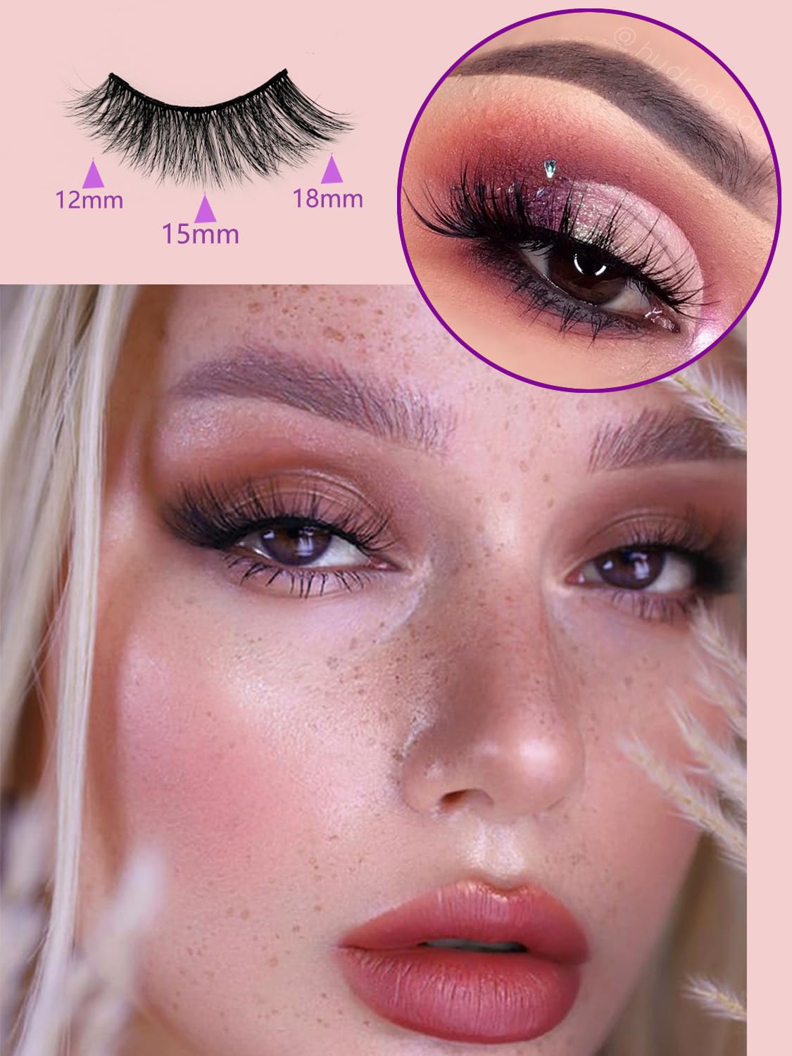 Sikkis Magnetic Eyelashes with Eyeliner - Magnetic Eyelashes Mink Look Kit, Mixed 3D Mink Reusable False Lashes with Applicator, No Glue Needed -5 Pairs