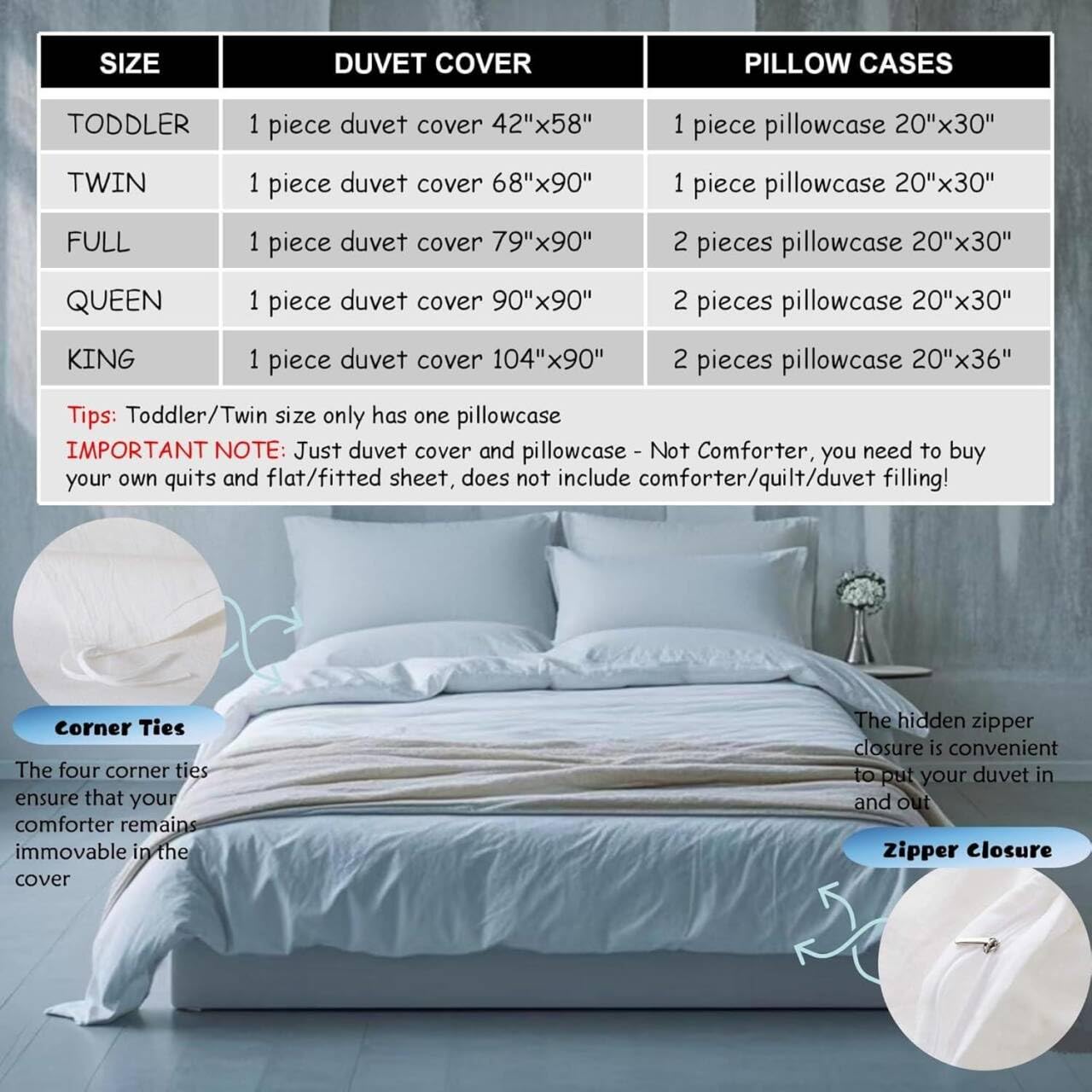 Erosebridal Anime Girl Duvet Cover Full Size, Kawaii Japanese Anime Bedding Set for Kids Boys Teens Adult, Cartoon Girl Comforter Cover Japan Animation Bedroom, Machine Washable, Black White