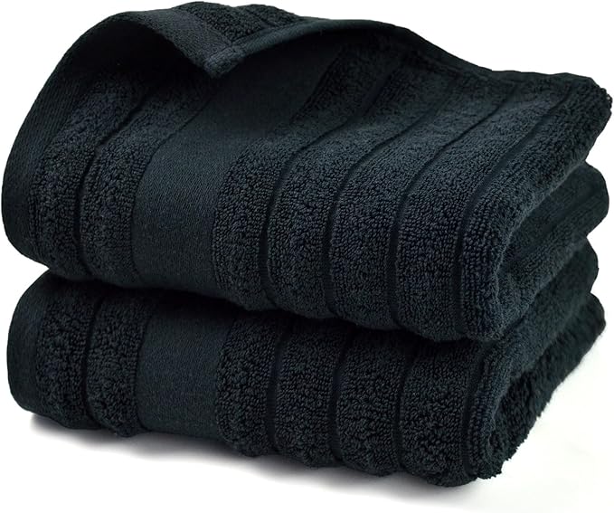 Jacquotha 2-Pack Bathroom Hand Towels Ribbed – Guest Room & Spa Premium Cotton