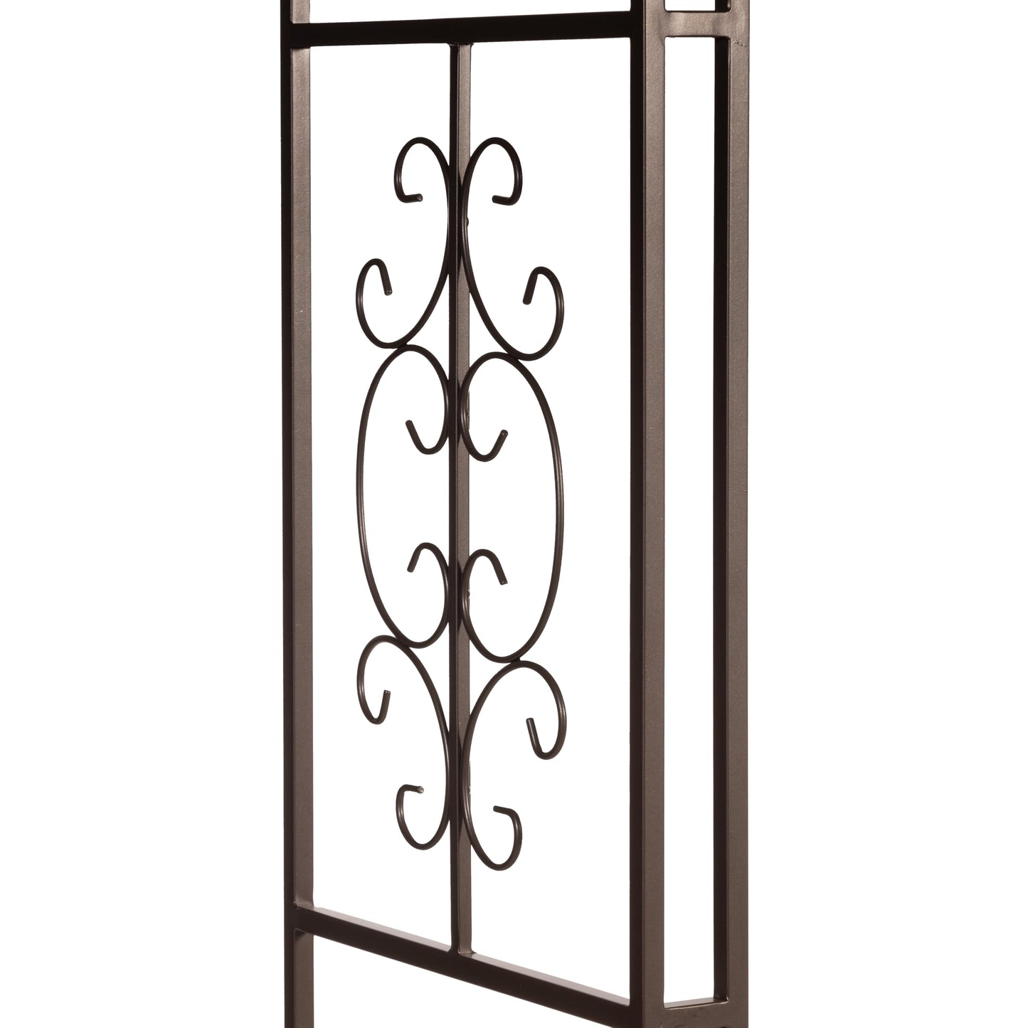 Plow & Hearth Arch Metal Outdoor Garden Arbor Montebello Gunmetal 7 Feet Tall, Steel Iron Trellis Lattice for Climbing Plants & Heavy Vines Wedding Arch Outdoor Patio Décor