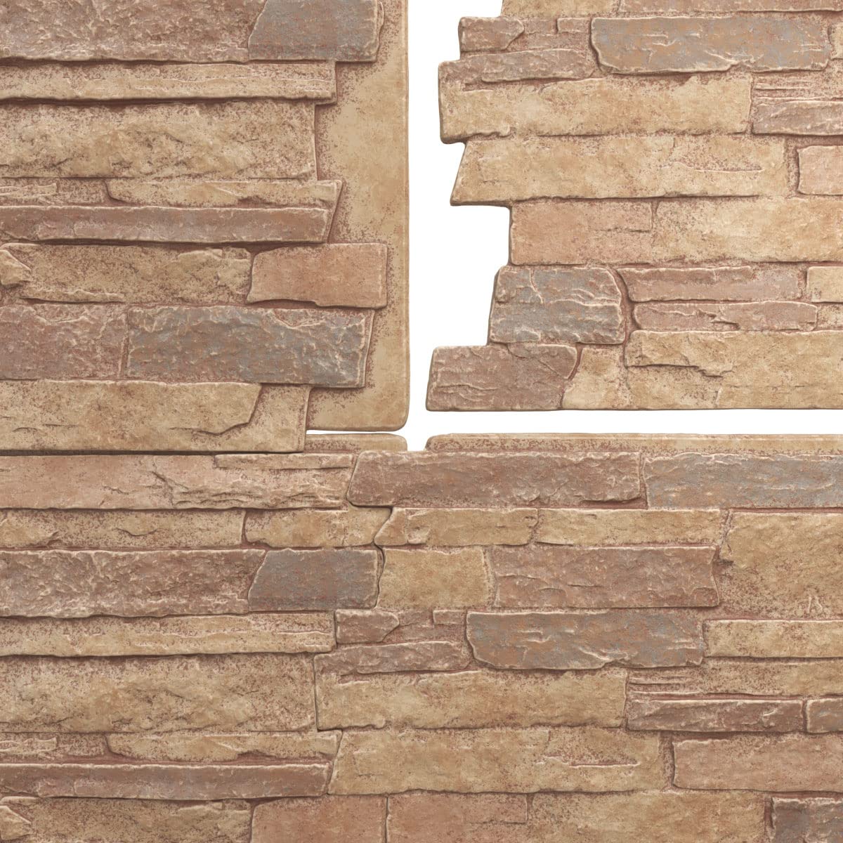 EverStone Acadia Ledge Faux Stone Panel, 49"W x 25 1/2"H x 1 1/4"D, Fall Bank Color