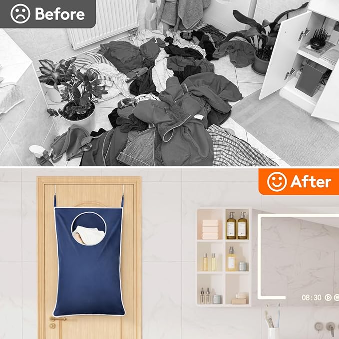 Lifewit 1 Pack Over Door Laundry Hamper, Large Collapsible Hanging Laundry