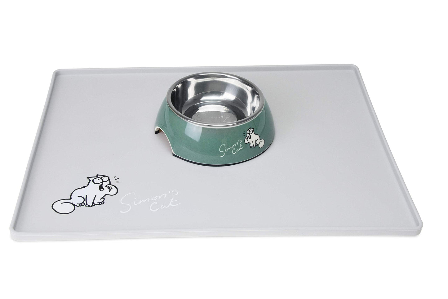 Simon's Cat by Karlie, Simon’s Cat Bowl Mat 40 x 30 x 1 cm,lightgrey