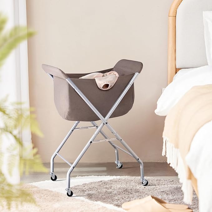 ELYKEN Laundry Cart with Wheels, 32”H Easy Rolling Laundry Hamper with