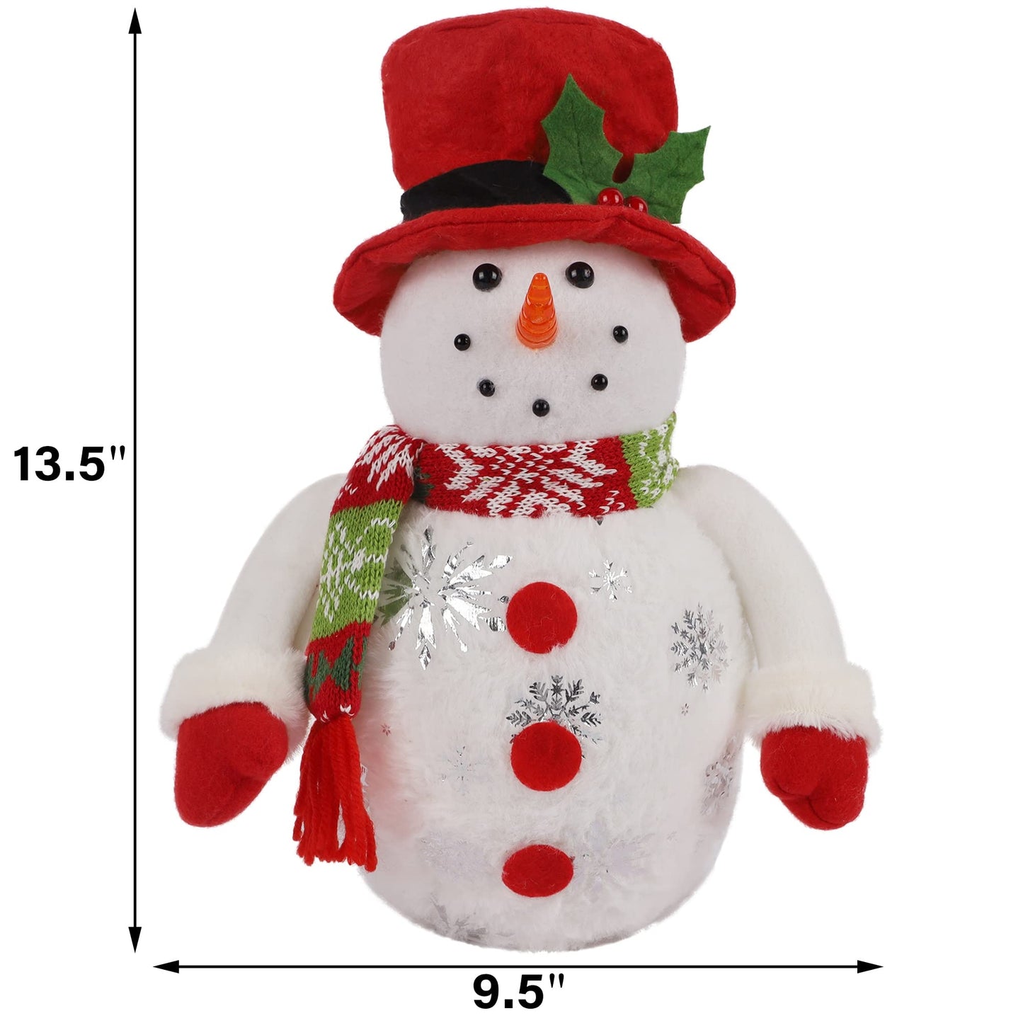Cllayees 13.5 Inch Lighted Christmas Table Decorations, LED Lighting Snowman Tabletop Figurine, Winter Xmas Decor for Home Indoor Kitchen Room Holiday Party