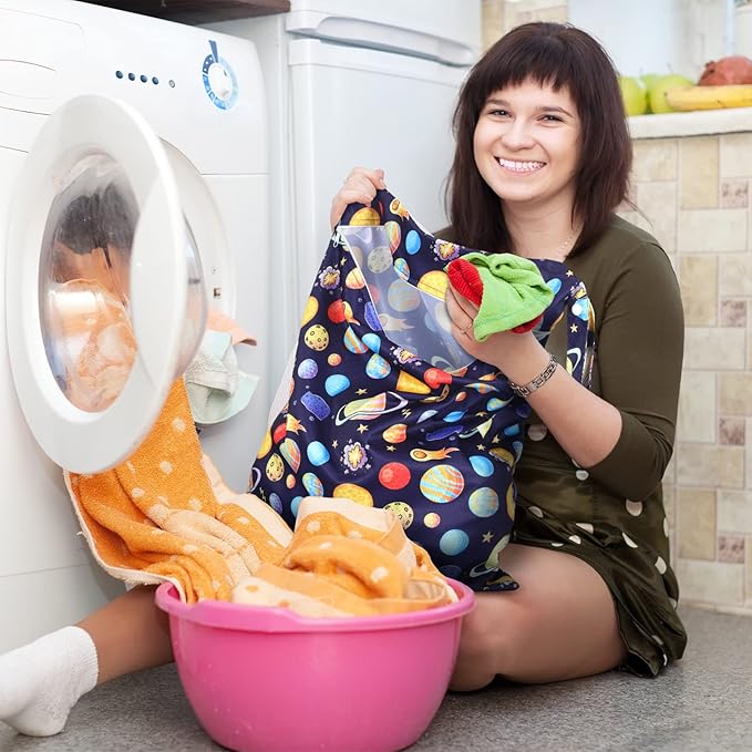 Shappy 2 Pcs Large Travel Laundry Bag Washable Waterproof Wet Dry Large Dirty