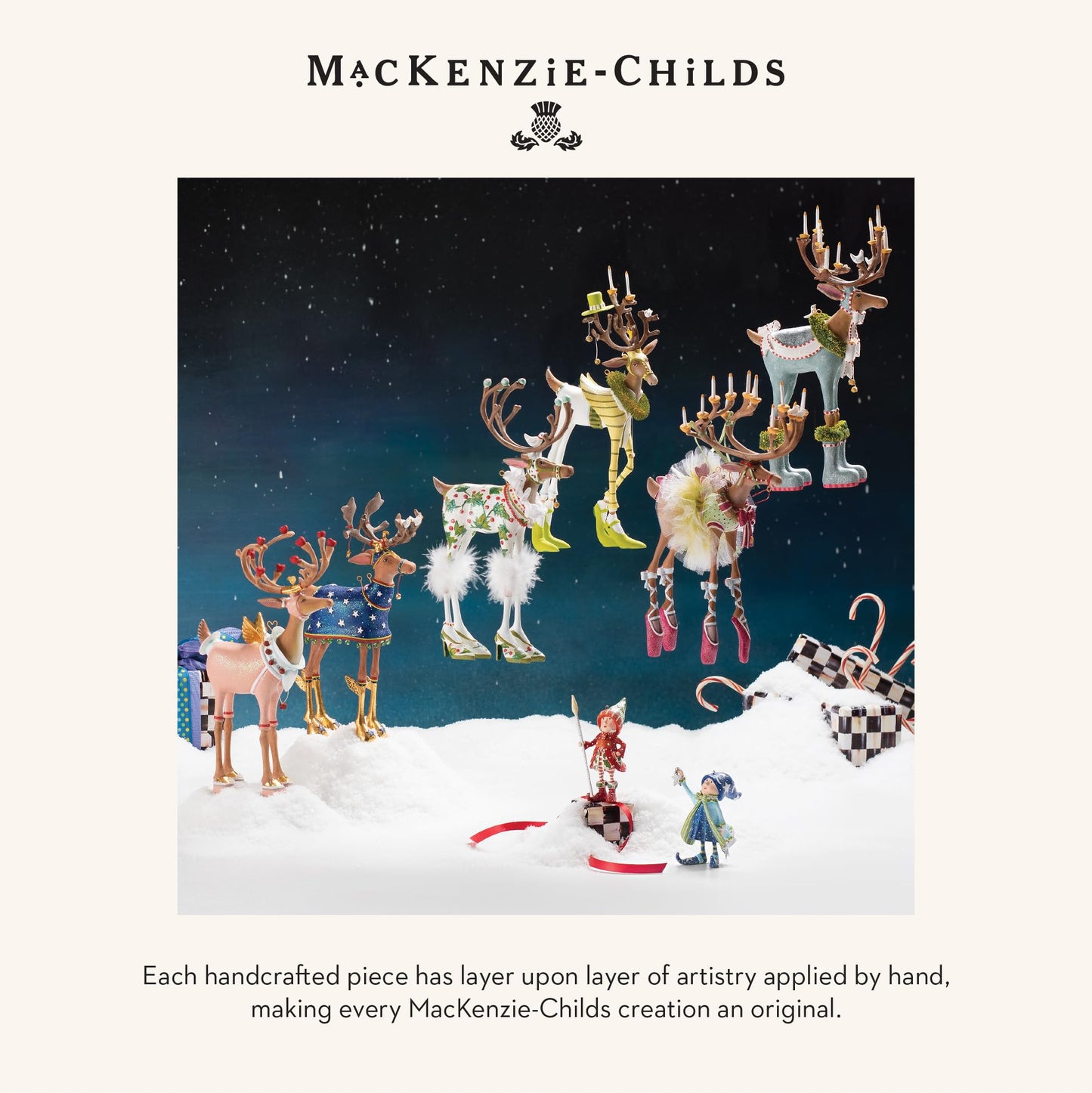 MACKENZIE-CHILDS Patience Brewster Dash Away Christmas Ornament, Indoor Christmas Tree Decoration for Holiday Decor Arrangement, Comet