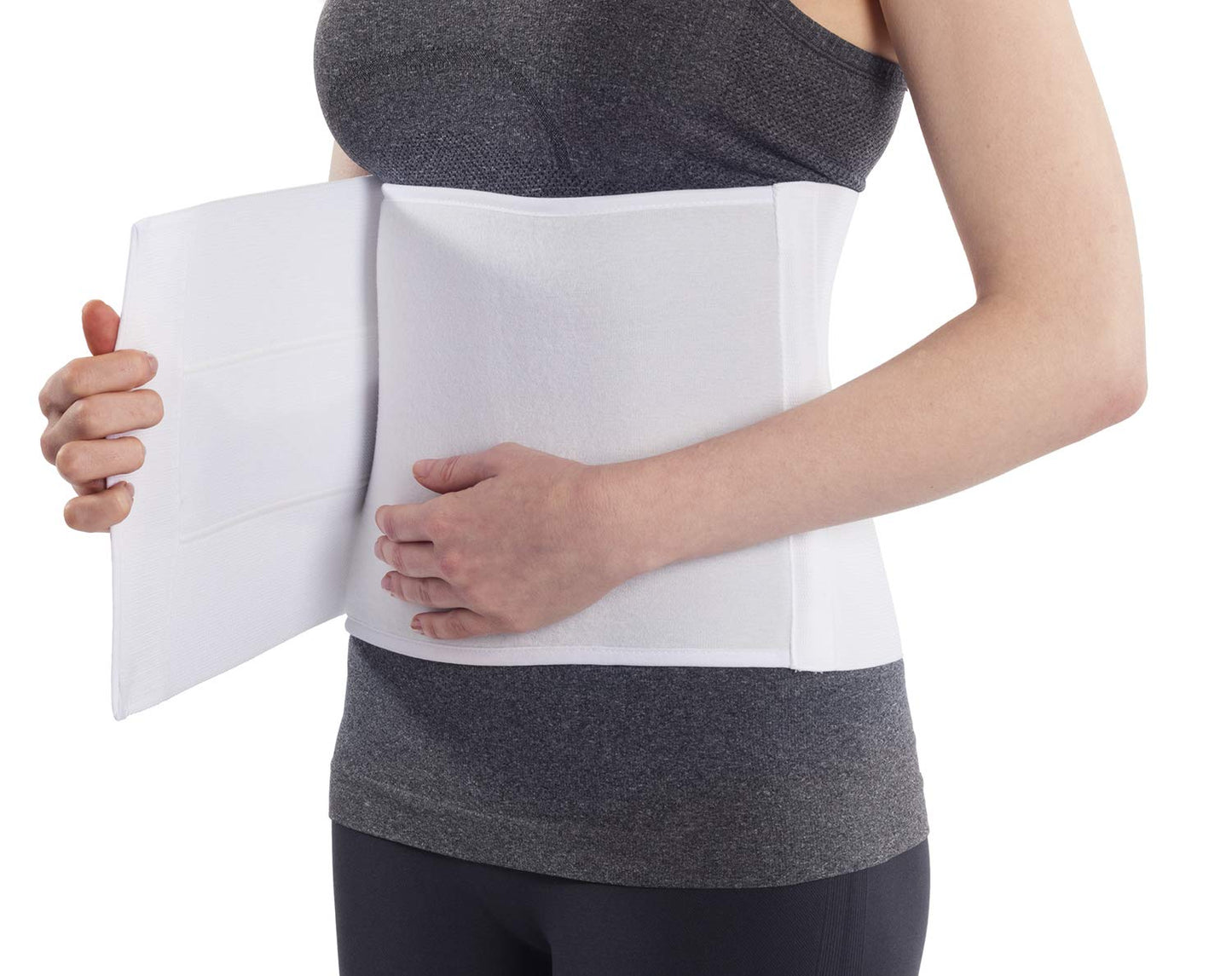 NYOrtho Abdominal Binder for Women - Soft Belly Wrap for Post-Surgery Recovery, Swelling, Hernia & Core Support - Plush, Adjustable, Latex-Free Compression Belt - 3 Panel 9" High - Small 30"-45"