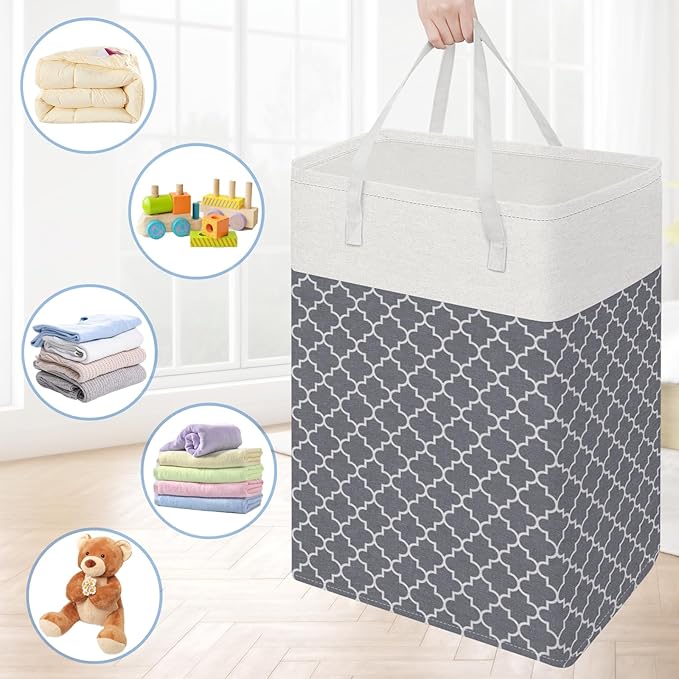 BlissTotes 3-Pack Laundry Basket, Freestanding&Waterproof Laundry Hamper