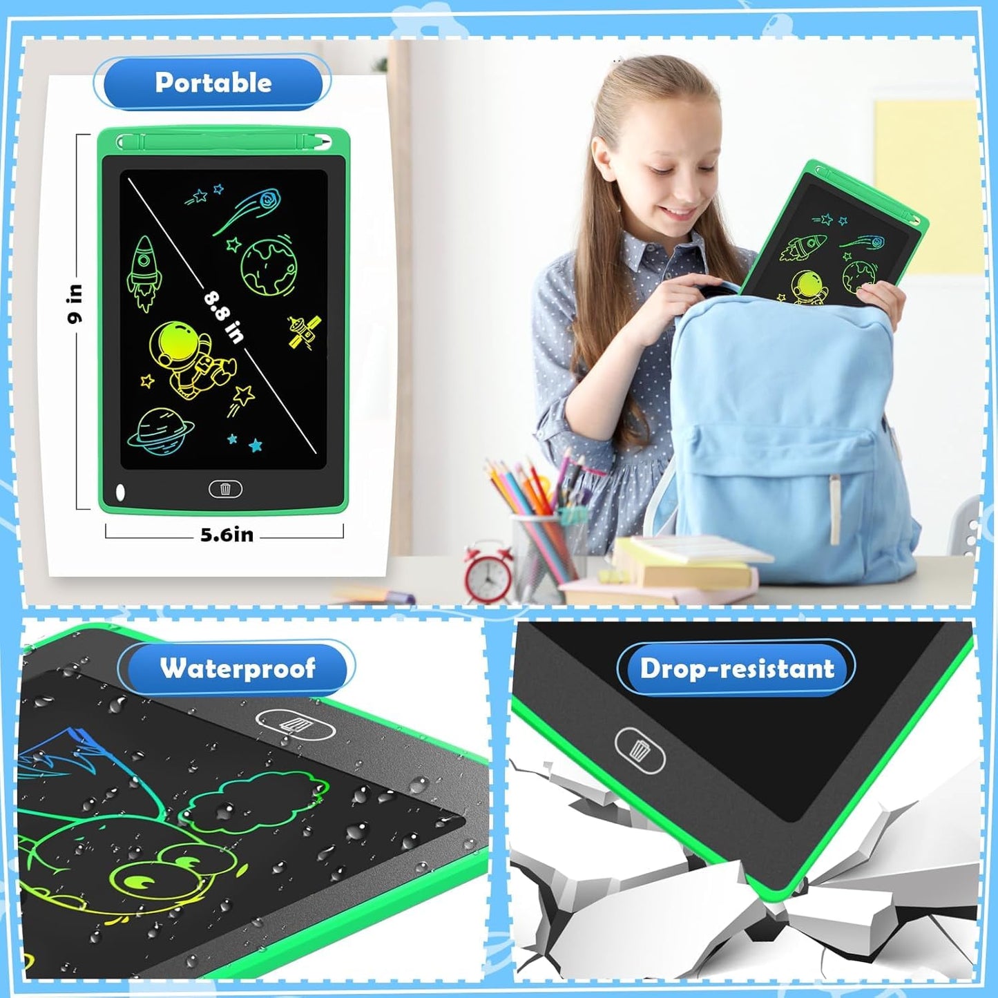 12 Pack LCD Writing Tablet for Kids, 8.5 Inch Colorful Doodle Board Drawing Tablet, Erasable Doodle Pad for Toddlers, Educational Learning Toys Birthday Gifts for Boys Girls Age 3 4 5 6 7 8