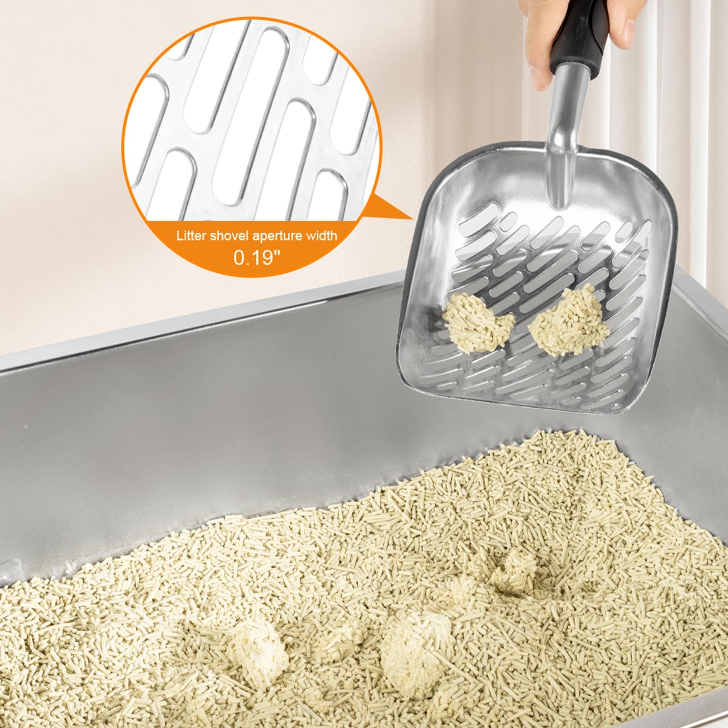 2 Set Stainless Steel Litter Box - 17.7"x13.8"x5.9", High-Sided Shield, Scoops, Mats for Multiple Cats, Easy to Clean
