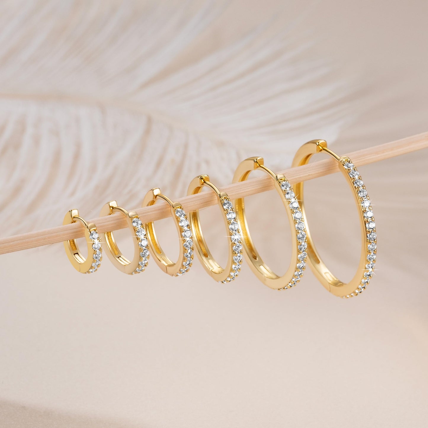 vuiikhir 14K Gold Earrings for Women 14K Gold Hoop Earrings for Women Cubic Zirconia Shining Gold Hoops Earring for Womens Hoop Lightweight Hoops Earring for Womens 12/14/16/20/25/30mm (20mm)