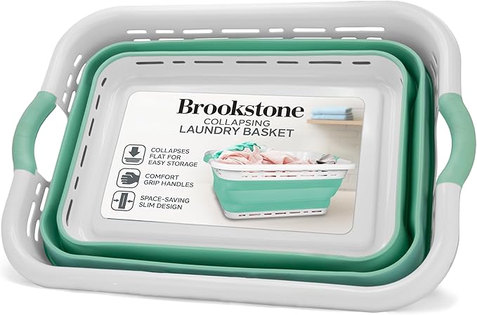 BROOKSTONE 11 GALLON XL 24" Collapsible Laundry Basket & Clothes Hamper