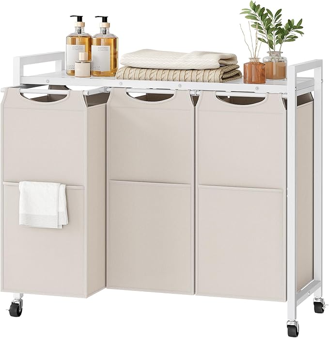 HOOBRO Laundry Sorter 3 Section, Laundry Hamper