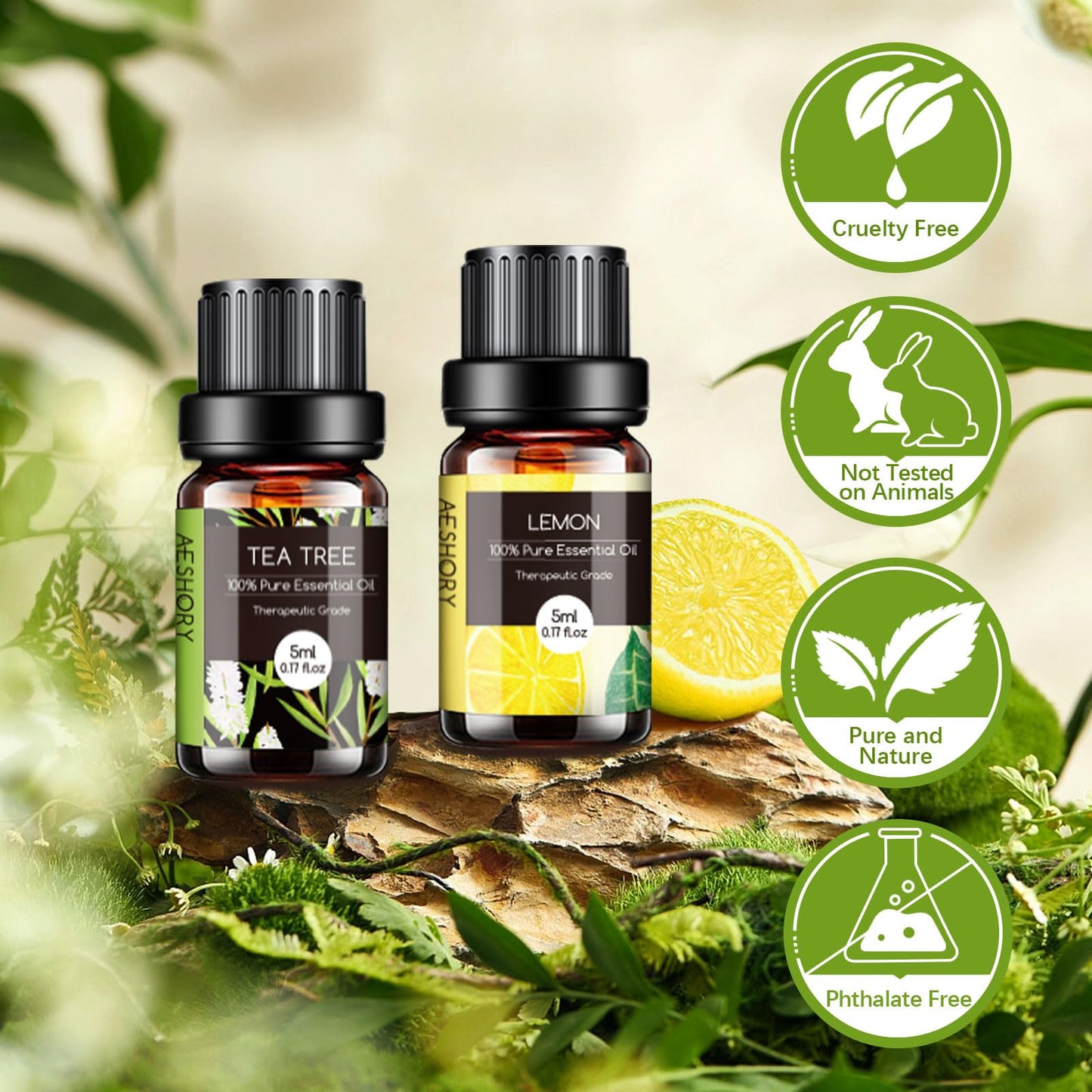 Essential Oils Set - 32x5ml Pure Aromatherapy Essential Oils Kit for Diffuser, Humidifier, Aromatherapy, Massage, Skin & Hair Care - Lavender, Tea Tree, Eucalyptus, Sandalwood, Peppermint, Rosemary