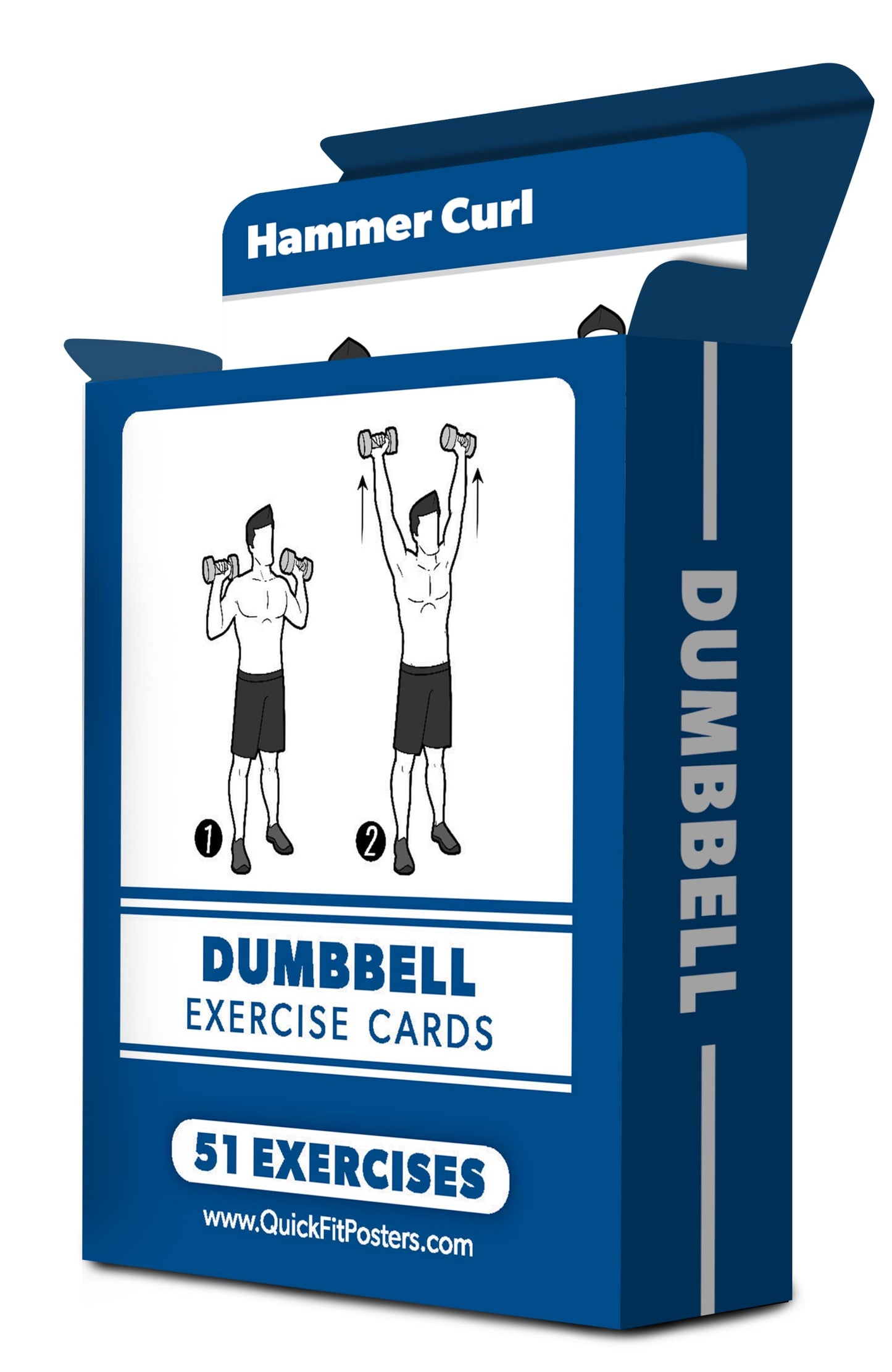 QUICKFIT Dumbbell Exercise Cards - Fitness Playing Cards with Over 50 Dumbbell Workouts - 2.5" x 3.5" (Standard Playing Card Size)
