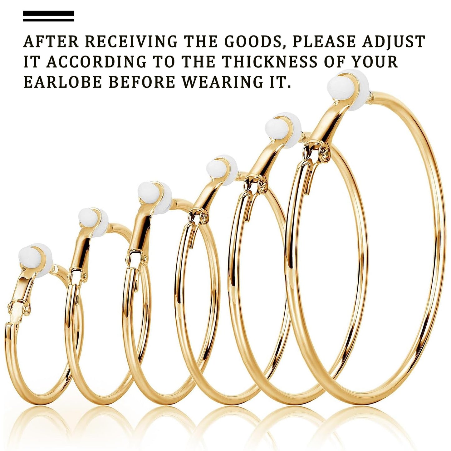 Sumind 6 Pairs Earrings Clip On Earrings Non Piercing Earrings Set for Women and Girls, 6 Sizes