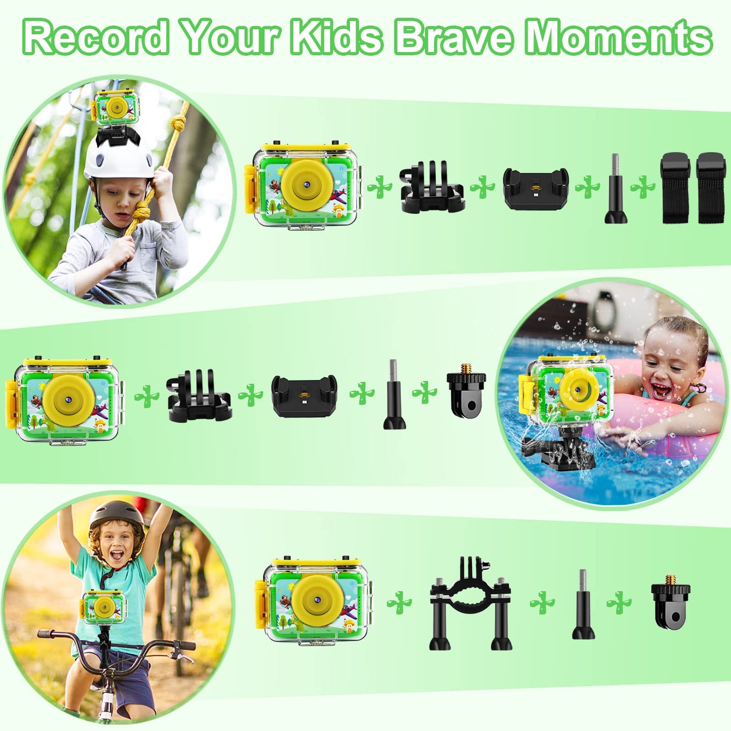 GKTZ Kids Camera - Waterproof Underwater Camera for Kids, Christmas Birthday Gifts for Boys Age 3-12, 1080P HD Children Digital Action Camera, Pool Toys for Kids Age 4-12