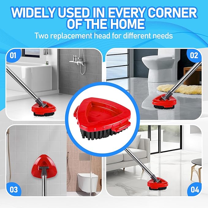 7 Pack Spin Mop Head for O-Ceda RinseClean 2 Tank System, 4 Triangle Microfiber