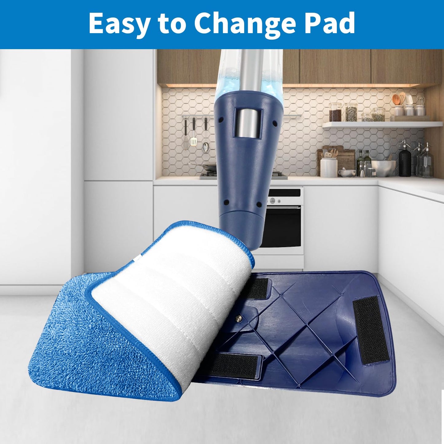 3 Pack Microfiber Reusable Mop Pads for Bona Mop, Wet/Dry Floor Cleaning Refill Mop Pads, Spray Mop Hard Wood Floor Mop Pads Refills, Machine Washable Power Mop Pads Replacement