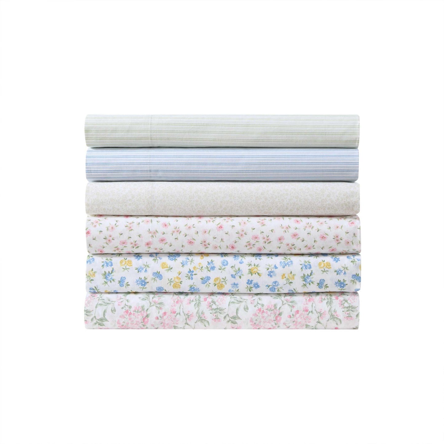 Laura Ashley - Twin Sheet Set, Crisp & Cool Cotton Percale Bedding for Year Round Comfort, Deep Pocket, Bed Sheets with Matching Pillowcase (Ditsy Doodle Blue)