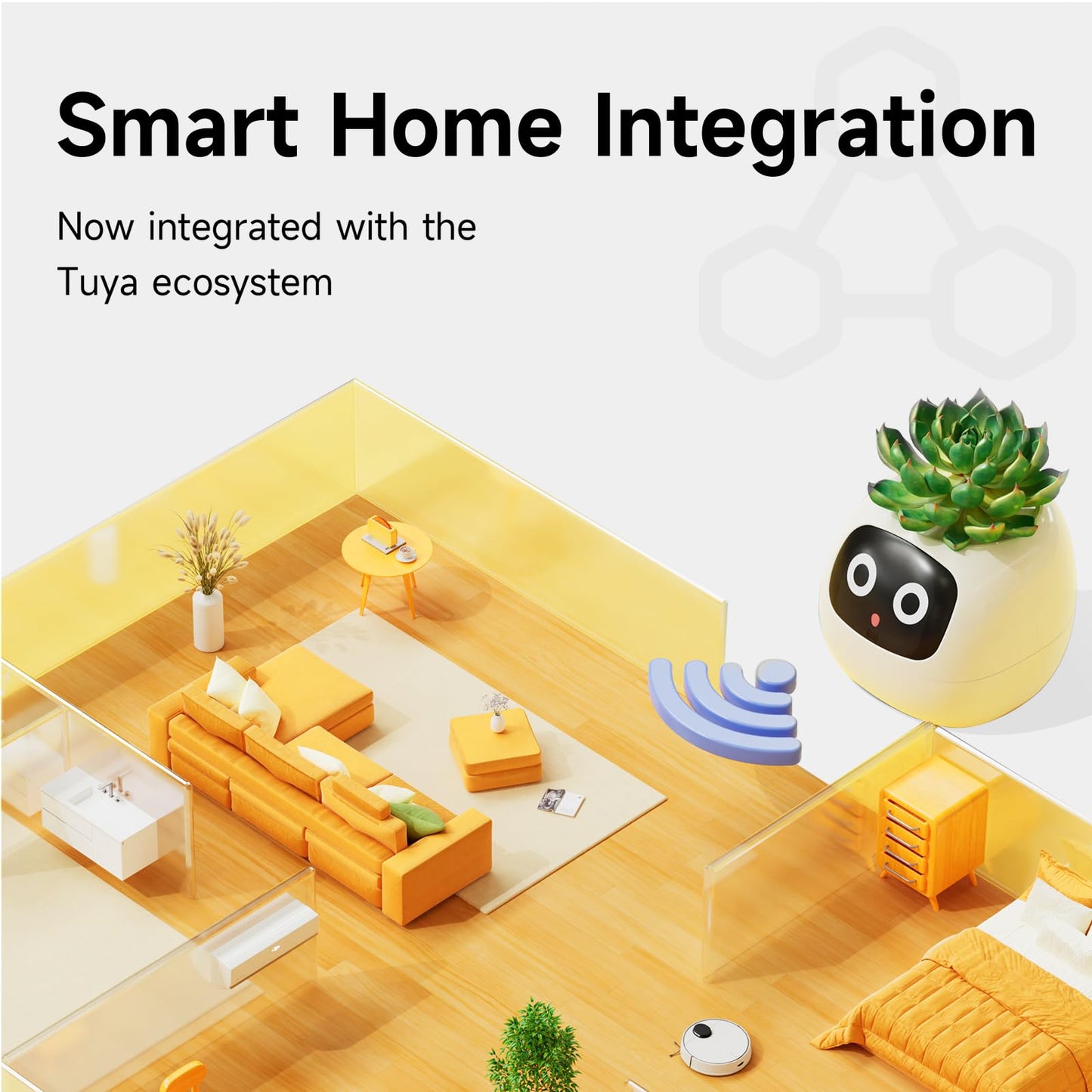 PLANTSIO Smart pet Planter Robot Guidance on Plant Care with Emojis, Adorable Plant Companion with Rich Gesture Interaction, Neat Desk Setup Gift (White)