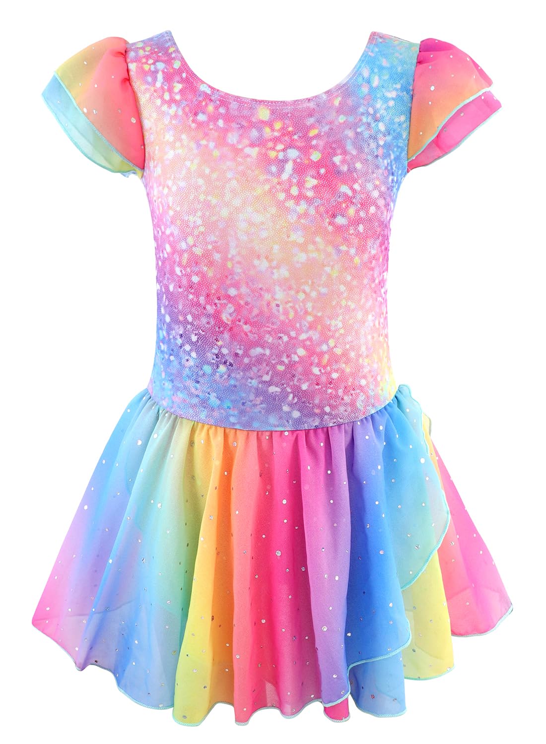 Toddler Gymnastis Leotard Dance Wear size 2 3 Ballet Dance Leotard Unitards Sparkle Rainbow Stripe (Rainbow Galaxy, 2-3 Years)